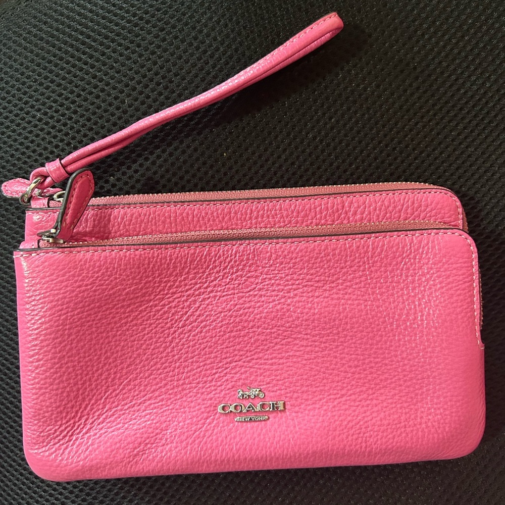 Coach Pink Leather Wristlet